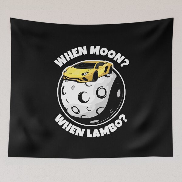 Item preview, WHEN MOON WHEN LAMBO T-SHIRT, Crypto Market Famous Quote designed and sold by ShaykhUmer.