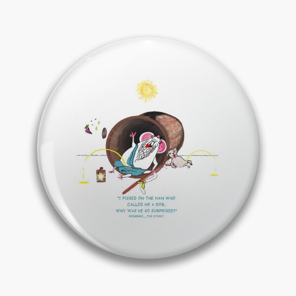 Item preview, DIOGENES "I PISSED ON THE MAN...." philosophical quote & cartoon designed and sold by letiziahoffmann.