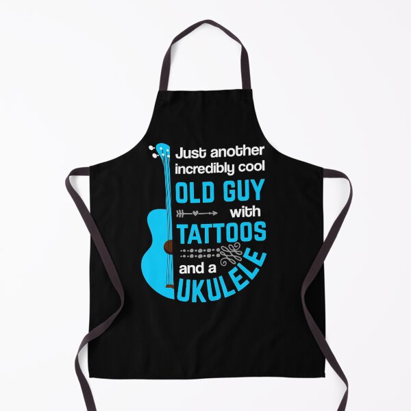 Item preview, Funny old guy with tattoos and ukulele designed and sold by DeliriousSteve.