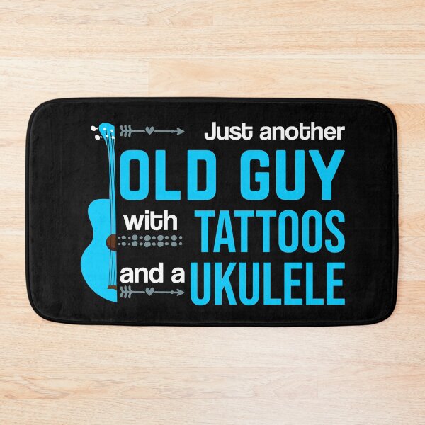Item preview, Funny old guy with tattoos and ukulele designed and sold by DeliriousSteve.
