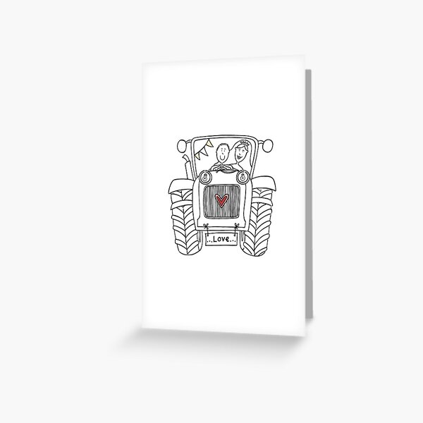 Vista previa del artículo con la obra «Tractor para bodas campestres n.° 1», diseñado y vendido por Helen McCartney Designs.