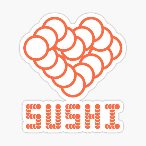 I LOVE SUSHI / 03 / Minimal Design Sticker
