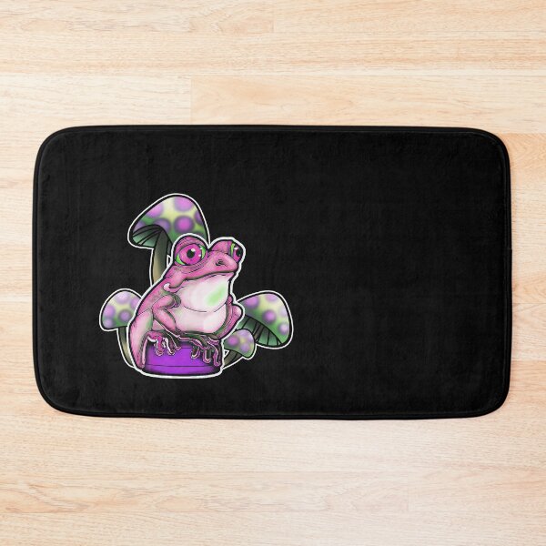Item preview, Cute, pink frog on a bottle cap with mushrooms designed and sold by iduzarts.