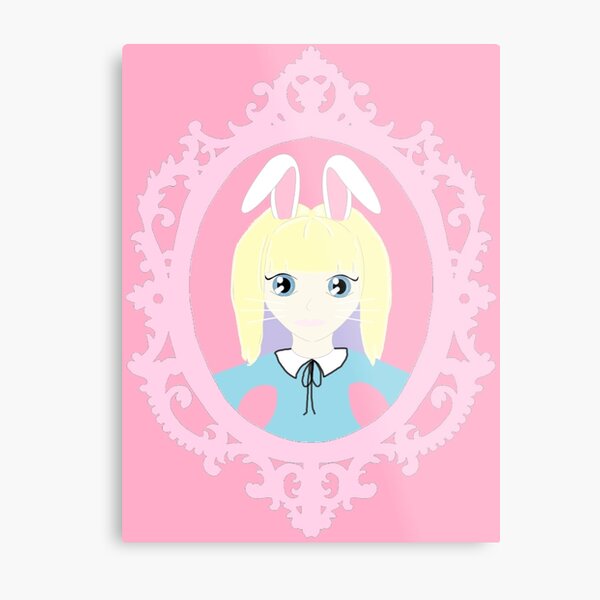 Kawaii Bunny Cosplay Girl Metal Print