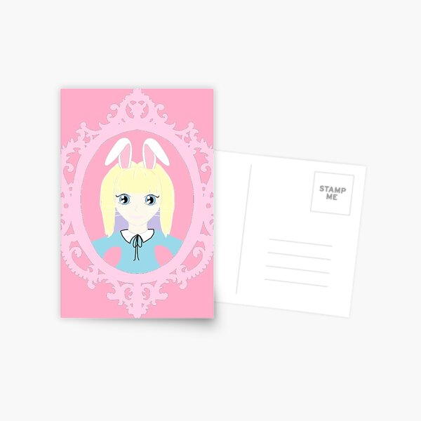 Kawaii Bunny Cosplay Girl Postcard