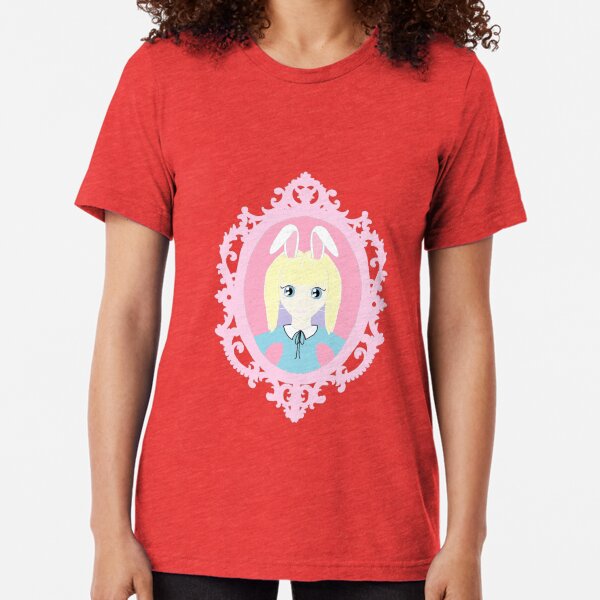 Kawaii Bunny Cosplay Girl Tri-blend T-Shirt