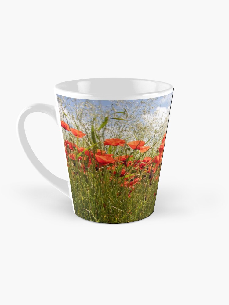 Thumbnail 3 of 4, Coffee Mug, Close up photograph of a poppy field designed and sold by David Bond.