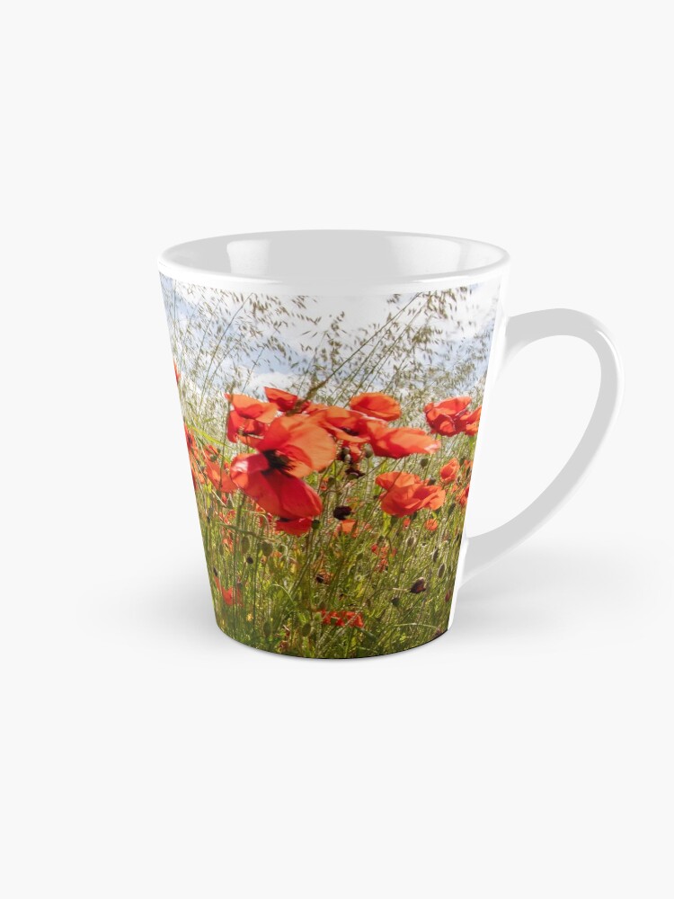 Thumbnail 1 of 4, Coffee Mug, Close up photograph of a poppy field designed and sold by David Bond.