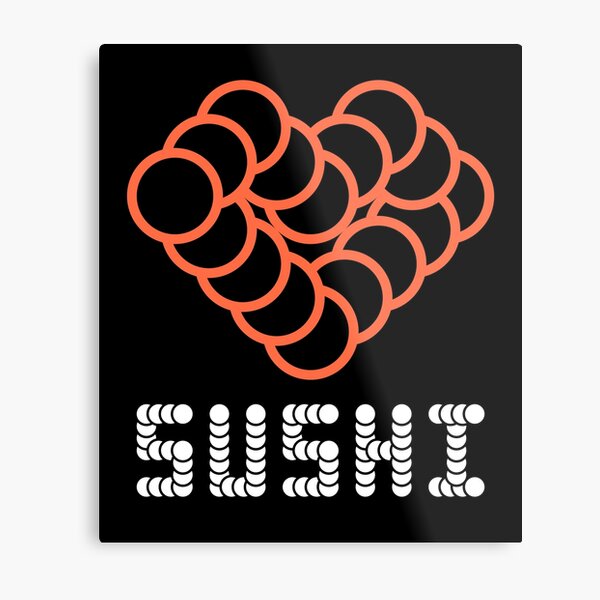 I LOVE SUSHI / 04 / Minimal Design Metal Print