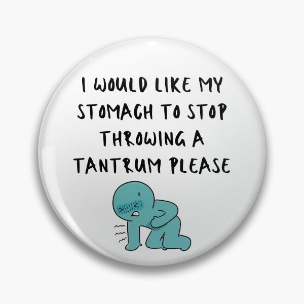Item preview, I would like my stomach to stop throwing a tantrum please - relatable quote sticker print designed and sold by ThousandAutumns.