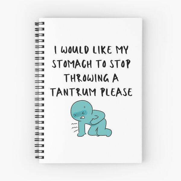 Item preview, I would like my stomach to stop throwing a tantrum please - relatable quote sticker print designed and sold by ThousandAutumns.