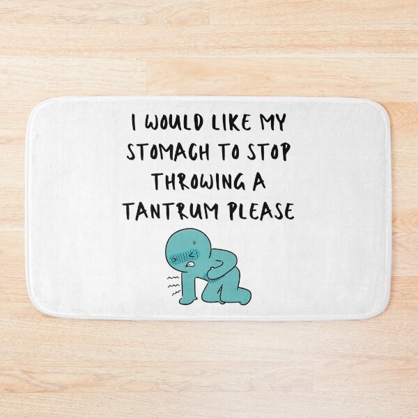Item preview, I would like my stomach to stop throwing a tantrum please - relatable quote sticker print designed and sold by ThousandAutumns.