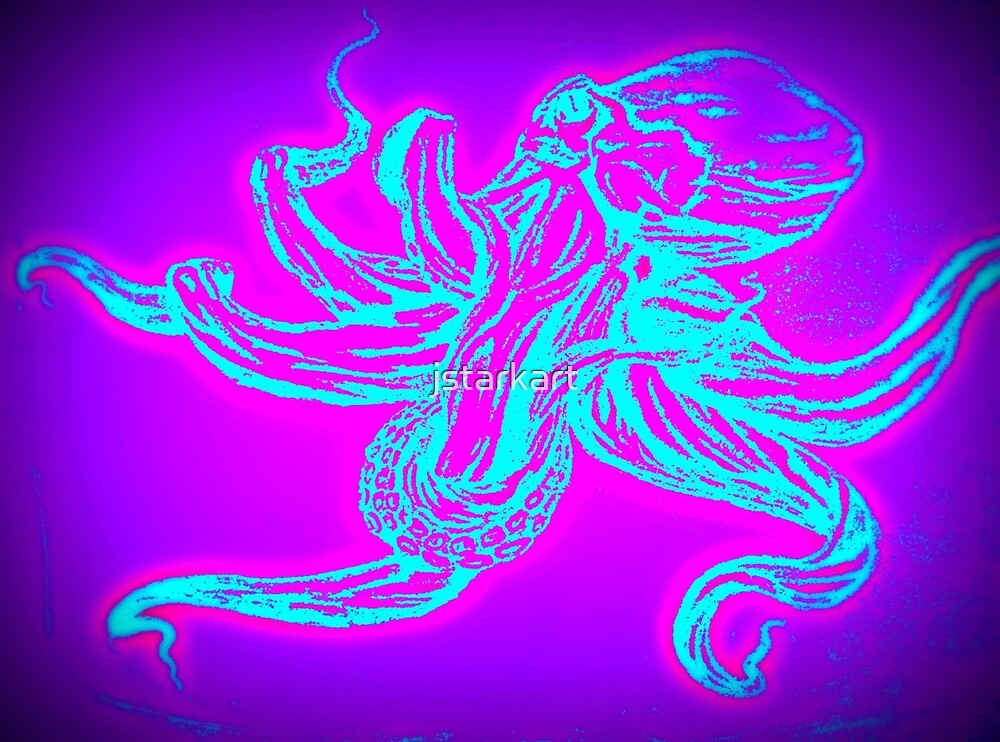 “Neon Octopus” by jstarkart | Redbubble