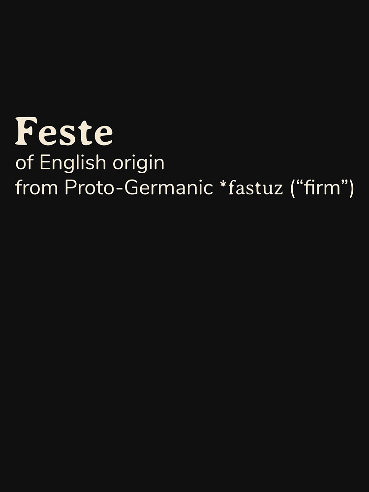 "Feste name etymology" Tshirt for Sale by YourNameStory Redbubble