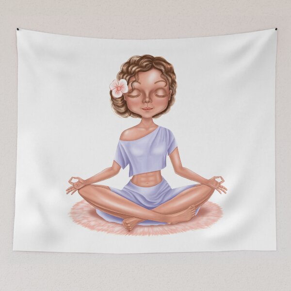 Item preview, A yogi girl meditates designed and sold by NataHarmony.