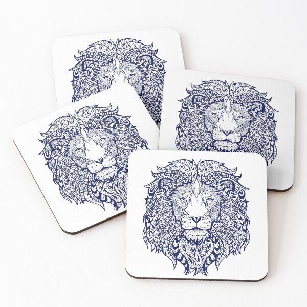 Item preview, Boho Style Lion Dark Blue designed and sold by freeArt10.