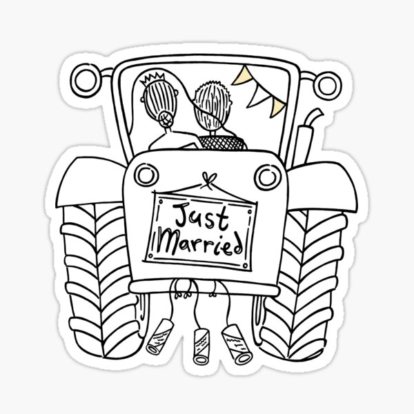 Item preview, Country Wedding Tractor 2 designed and sold by Helen McCartney Designs.