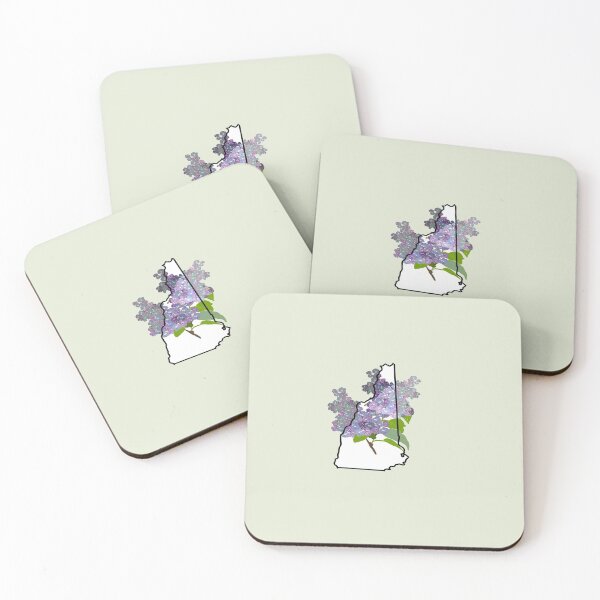 Item preview, New Hampshire state outline with lilac flower designed and sold by girljohnny.