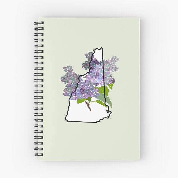 Item preview, New Hampshire state outline with lilac flower designed and sold by girljohnny.