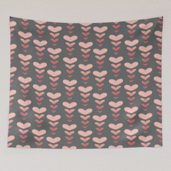 Item preview, Lovey Dovey Hearts - Gray designed and sold by Erin Bresnahan.