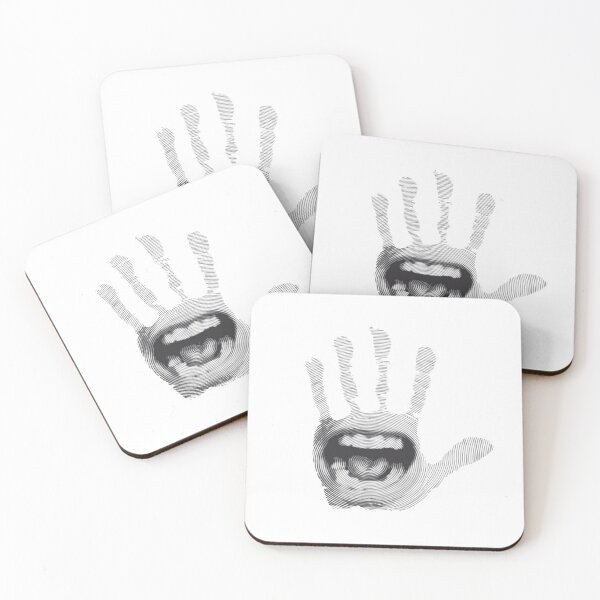 Item preview, Black White Open Mouth on a Human Palm designed and sold by WearWolfDesigns.