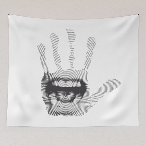 Item preview, Black White Open Mouth on a Human Palm designed and sold by WearWolfDesigns.