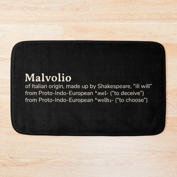 Item preview, Malvolio name etymology designed and sold by YourNameStory.