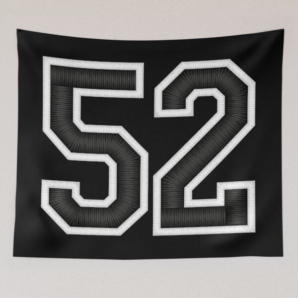 Item preview, 52 Black Jersey Sports Number fifty-two Football 52 designed and sold by elhefe.