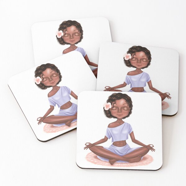 Item preview, An African-American yogi girl meditates designed and sold by NataHarmony.