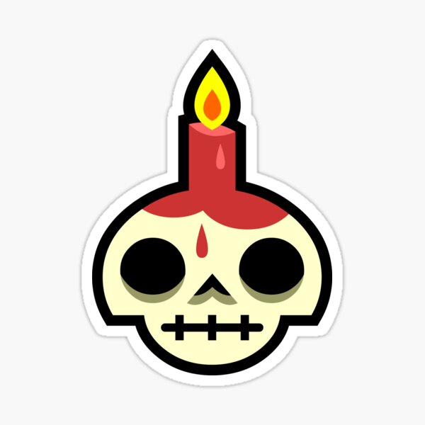 Candle Skull Sticker