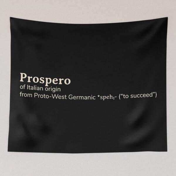 Item preview, Prospero name etymology designed and sold by YourNameStory.