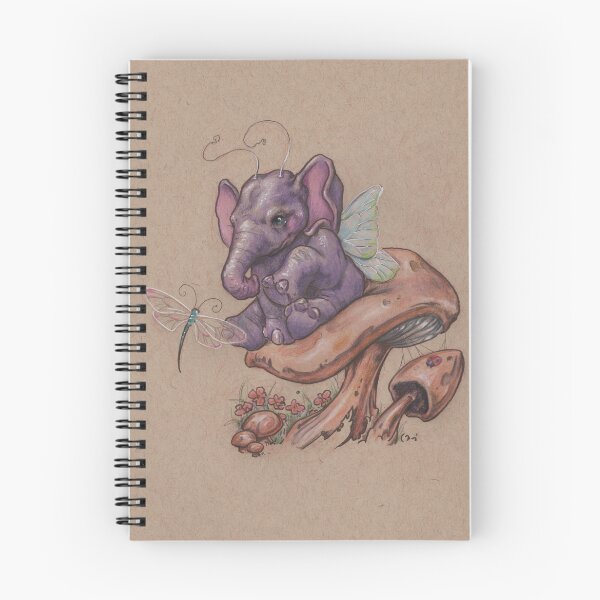 Item preview, Bitty Elephant with Dragonfly (on mushroom) designed and sold by justteejay.