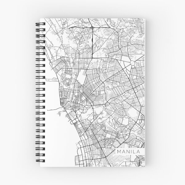 Item preview, Manila Map, Philippines - Black and White designed and sold by MainStreetMaps.