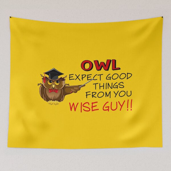 Item preview, Owl Expect Good Things! (on Yellow) designed and sold by PawsitiveMum.
