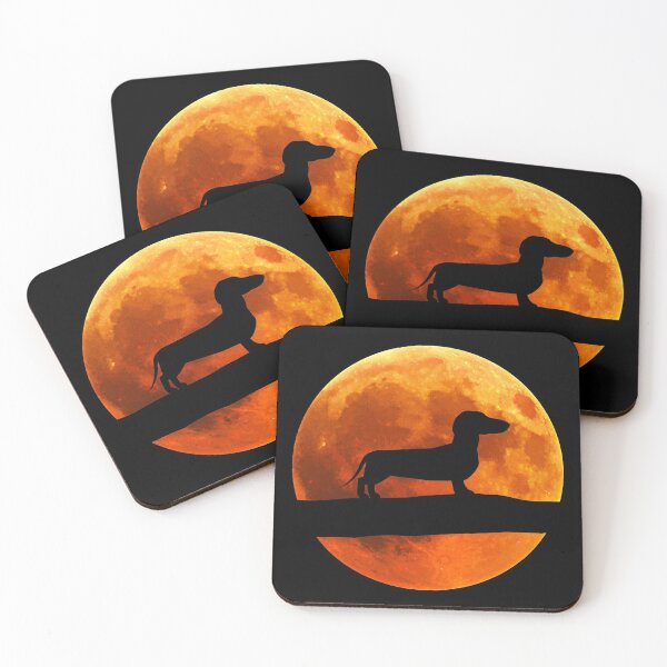 Item preview, Dachshund Dog Silhouette Moon designed and sold by alaechamlal.