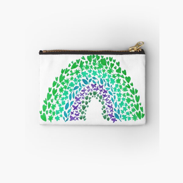 Item preview, Green and Blue Toned Rainbow with Nature Shaped Patterns designed and sold by Jada Clark.