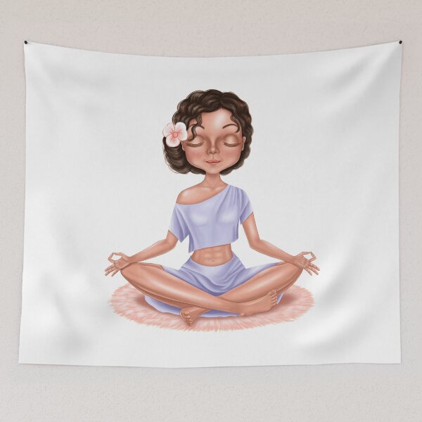 Item preview, A yogi girl meditates. For brunettes. designed and sold by NataHarmony.