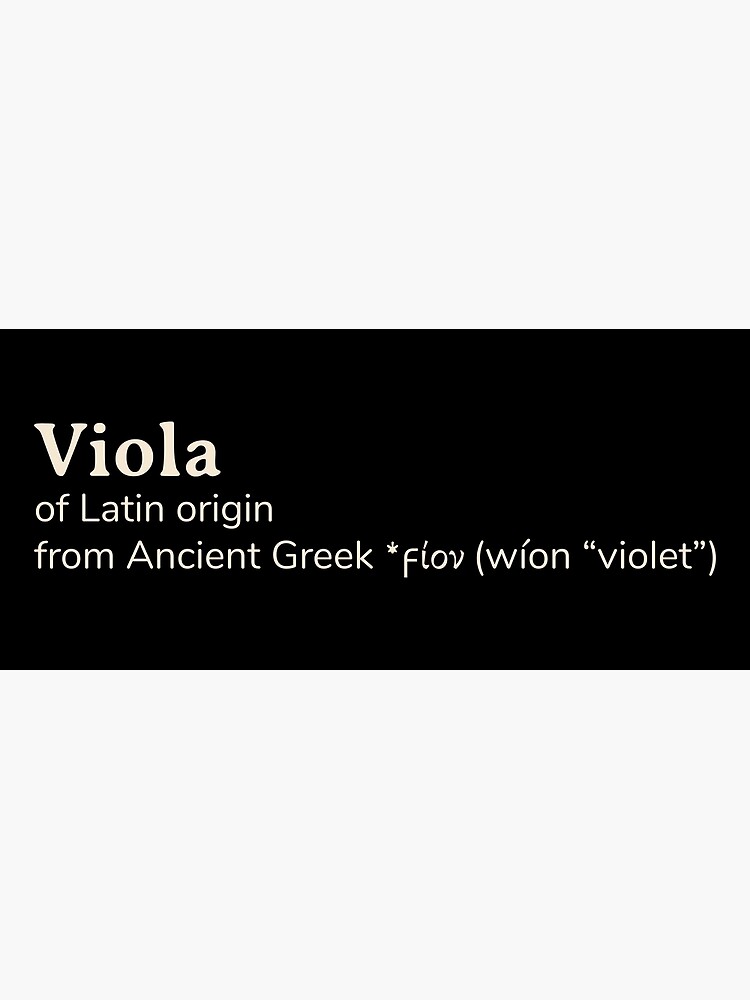 "Viola name etymology" Poster by YourNameStory Redbubble