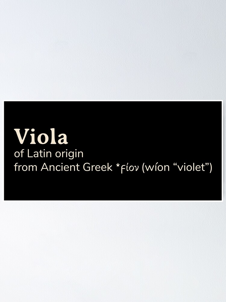 "Viola name etymology" Poster by YourNameStory Redbubble