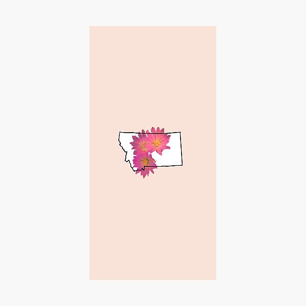 Item preview, Montana state outline with bitterroot flower  designed and sold by girljohnny.