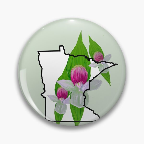 Artikelvorschau, Minnesota State Outline mit auffälligen Lady Slipper Flowers entworfen und verkauft von girljohnny.