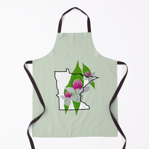 Aperçu de l'œuvre Contour de l'État du Minnesota avec des fleurs de pantoufle voyantes créée et vendue par girljohnny.