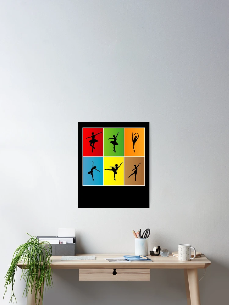 Imagen 2 de 3, Póster con la obra Ballerina Ballet Dancer Silhouette Retro Ballet Love Dancing Gear, diseñada y vendida por DynamicDesign.