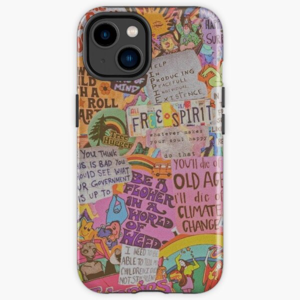 trendy hippie aesthetic photomontage iPhone Tough Case
