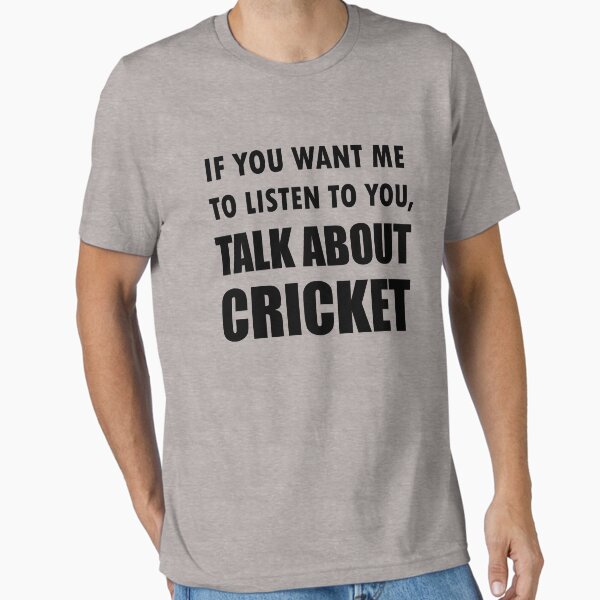 Vista previa del artículo con la obra «Hablar de Cricket Sport Shirt», diseñado y vendido por MimiDezines.