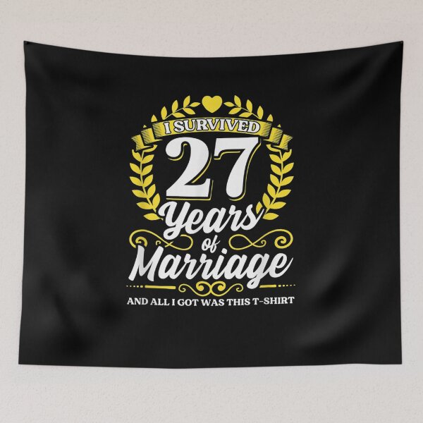 Item preview, I Survived 27 Years Of Marriage 27th Wedding Anniversary  designed and sold by zpruby.