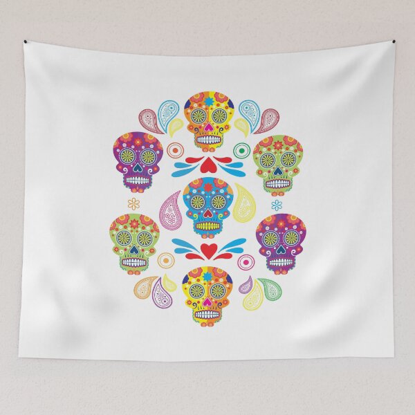 Item preview, boho ethnic skull pattern designed and sold by MallsD.