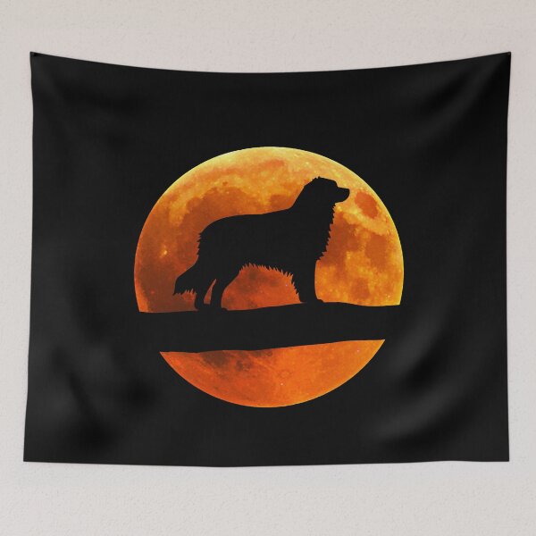 Item preview, Australian Shepherd Dog Silhouette Moon designed and sold by alaechamlal.
