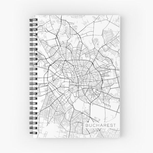 Item preview, Bucharest Map, Romania - Black and White designed and sold by MainStreetMaps.