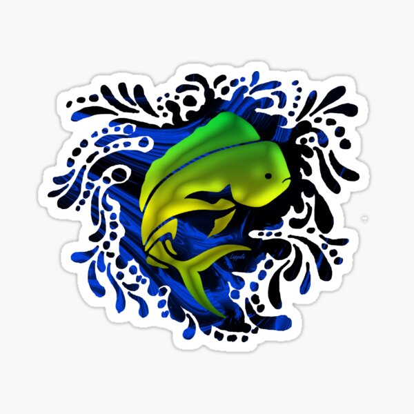 Funky Mahi Mahi Print Sticker